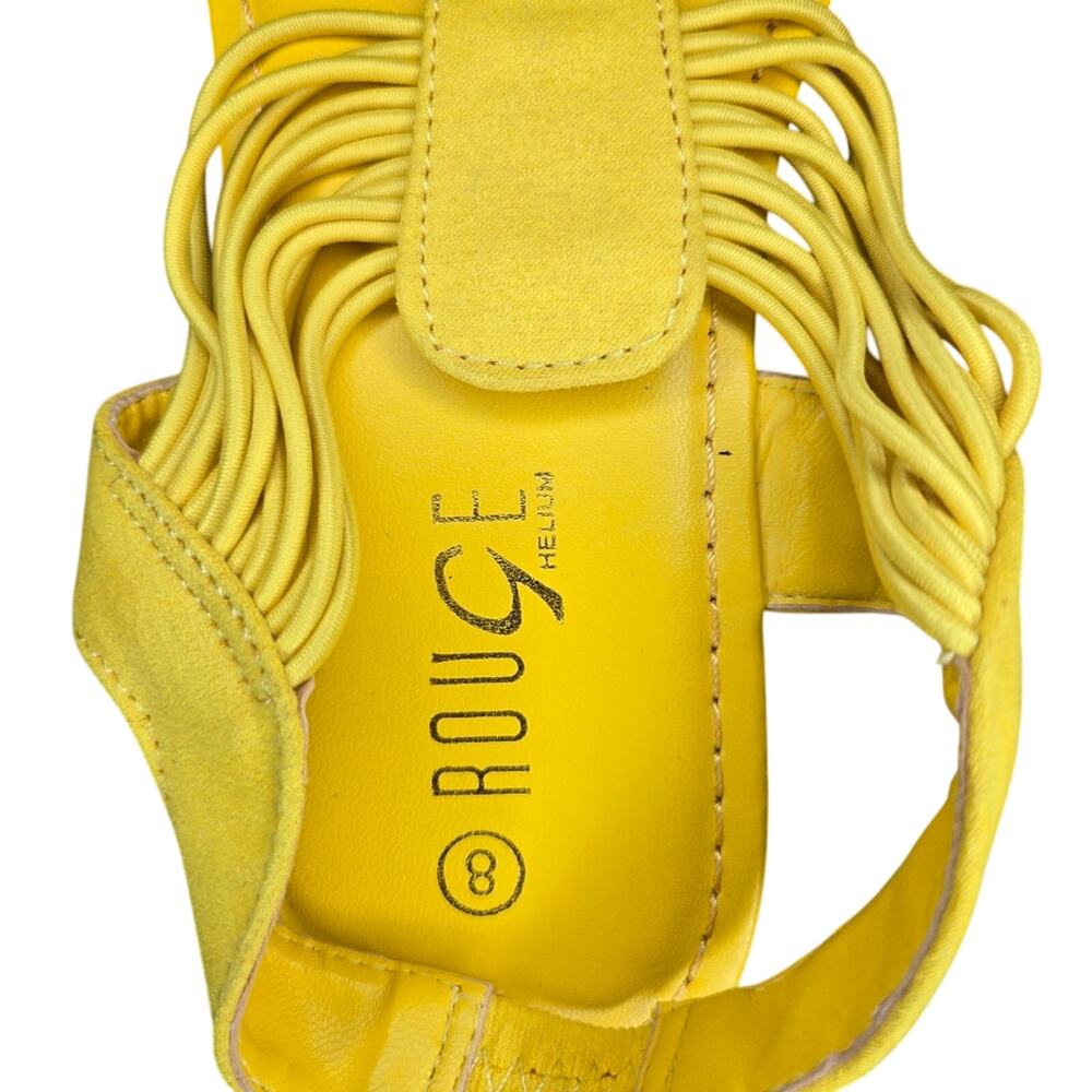 Rouge Helium Size 8 Yellow Strappy Flat Thong Sandals - Picture 6 of 7